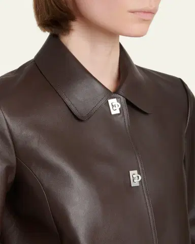 Ferragamo Nubuck Leather Gancini Single-Breasted Jacket | Thumbnail 5