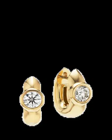 Uniform Object 18K Tusk Huggie Earrings with Diamonds | Thumbnail 2 Uniform Object 18K Tusk Huggie Earrings with Diamonds | Thumbnail 2