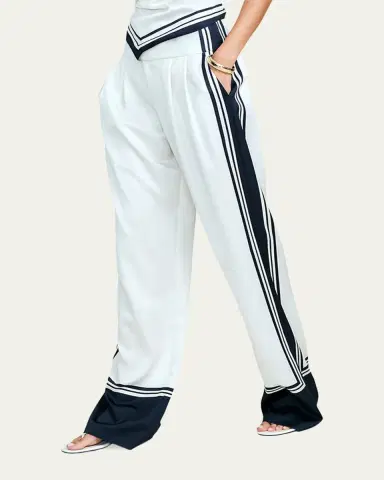 SEROYA Marlowe Striped Satin Pants | Thumbnail 4