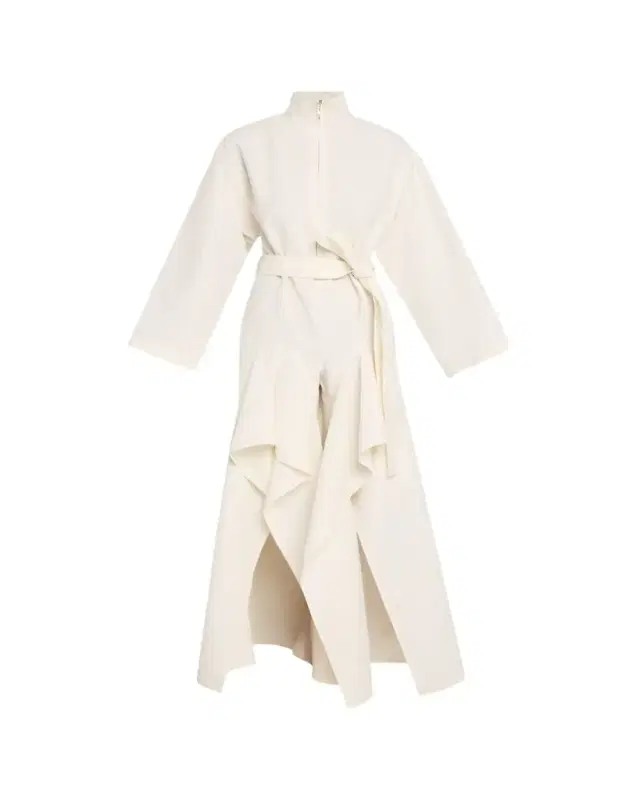 ALAÏA Ruffle Slit Straight-Leg Zip Jumpsuit