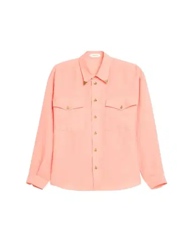 Versace Men's Linen Medusa Metal-Trim Button-Down Shirt | Thumbnail 1
