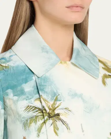 Oscar de la Renta Long-Sleeve Landscape-Print Double-Breasted Jacket | Thumbnail 5 Oscar de la Renta Long-Sleeve Landscape-Print Double-Breasted Jacket | Thumbnail 5