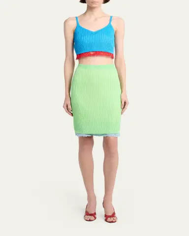 Versace Ribbed Lace Skirt | Thumbnail 2 Versace Ribbed Lace Skirt | Thumbnail 2