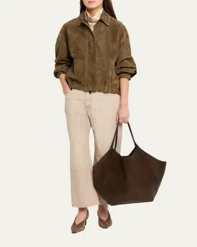 Brunello Cucinelli Check-Print Denim Straight-Leg Crop Pants | Thumbnail 2 Brunello Cucinelli Check-Print Denim Straight-Leg Crop Pants | Thumbnail 2