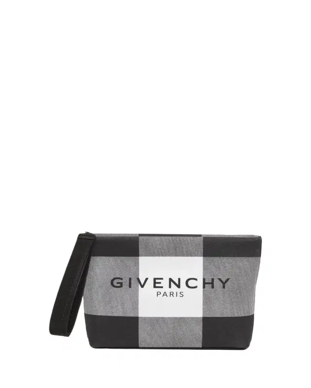 Logo Check Pouch Bag