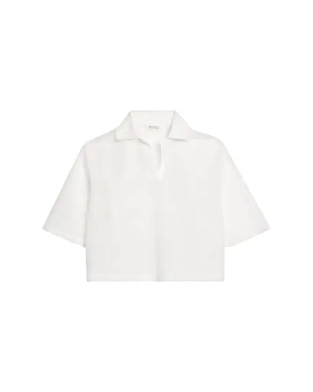 Brunello Cucinelli Semi-Sheer Eyelet Cotton Shirt