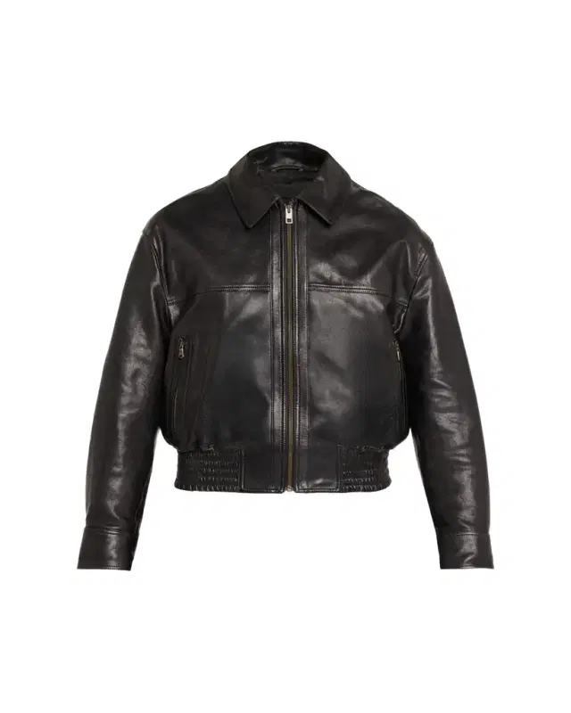Nili Lotan Aime Zipped Leather Bomber Jacket