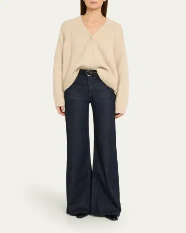 Nili Lotan Lorana Wool-Cashmere V-Neck Cardigan | Thumbnail 2 Nili Lotan Lorana Wool-Cashmere V-Neck Cardigan | Thumbnail 2