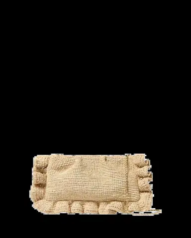 Loeffler Randall Mavis Ruffle-Trim Raffia Clutch Bag | Thumbnail 3