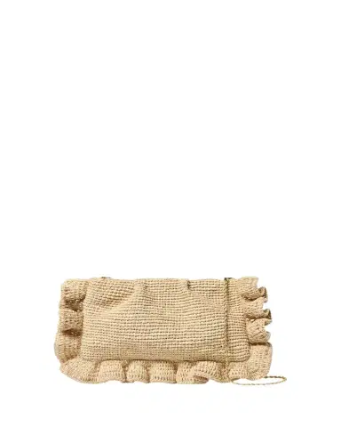 Loeffler Randall Mavis Ruffle-Trim Raffia Clutch Bag | Thumbnail 1