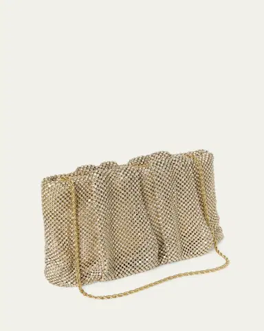 Loeffler Randall Serena Ruched Rhinestone Clutch Bag | Thumbnail 2