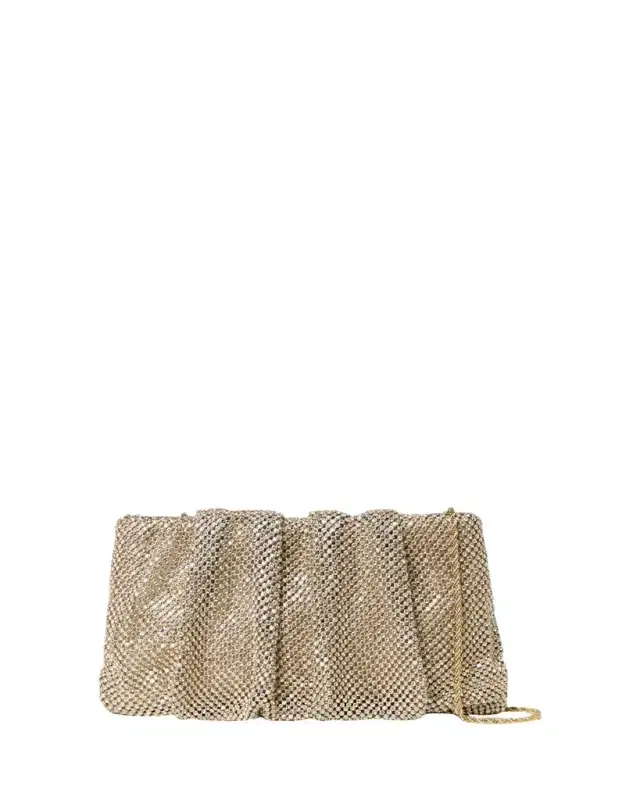 Loeffler Randall Serena Ruched Rhinestone Clutch Bag