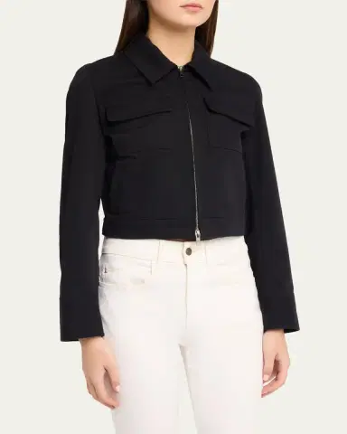 Vince Shrunken Stretch Cotton Jacket | Thumbnail 4 Vince Shrunken Stretch Cotton Jacket | Thumbnail 4