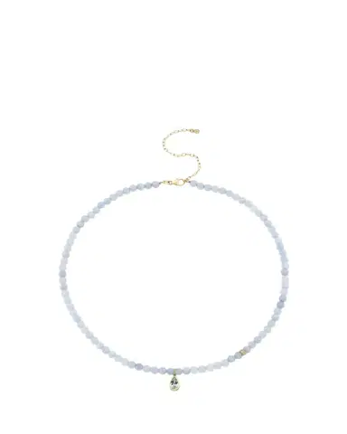 Sydney Evan 14K Pear Aquamarine Beaded Necklace | Thumbnail 1 Sydney Evan 14K Pear Aquamarine Beaded Necklace | Thumbnail 1