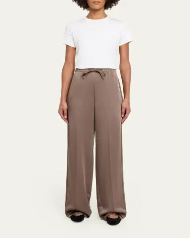 Vince Mid-Rise Shiny Drawstring Sweatpants | Thumbnail 2