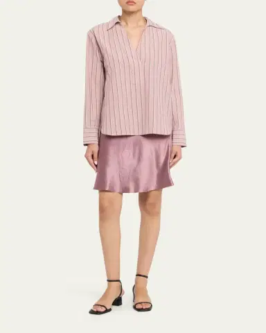 Vince Short Pull-On Satin Slip Skirt | Thumbnail 2