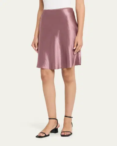 Vince Short Pull-On Satin Slip Skirt | Thumbnail 4