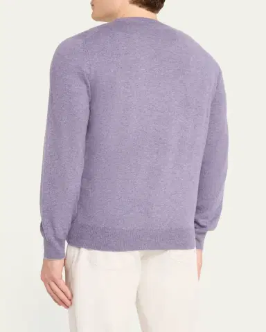 Brunello Cucinelli Men's Cashmere Melange Crewneck Sweater | Thumbnail 3