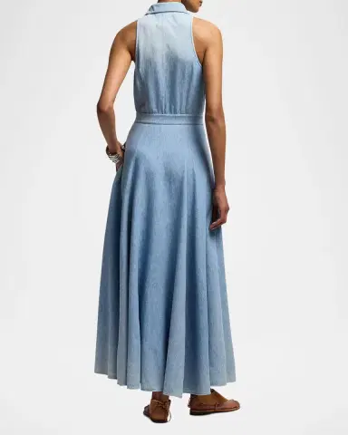 Ralph Lauren Collection Peyten Cotton Denim Day Dress | Thumbnail 3 Ralph Lauren Collection Peyten Cotton Denim Day Dress | Thumbnail 3