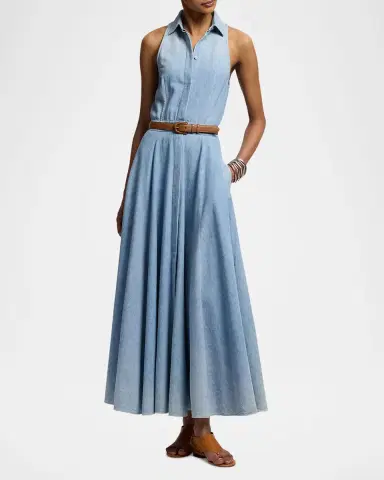 Ralph Lauren Collection Peyten Cotton Denim Day Dress | Thumbnail 4 Ralph Lauren Collection Peyten Cotton Denim Day Dress | Thumbnail 4
