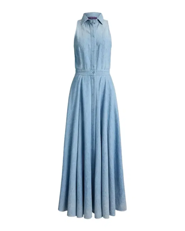 Ralph Lauren Collection Peyten Cotton Denim Day Dress