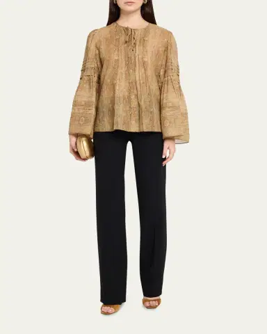 Kobi Halperin Joey Floral Flare-Sleeve Blouse | Thumbnail 2
