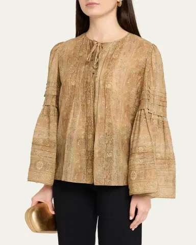 Kobi Halperin Joey Floral Flare-Sleeve Blouse | Thumbnail 4