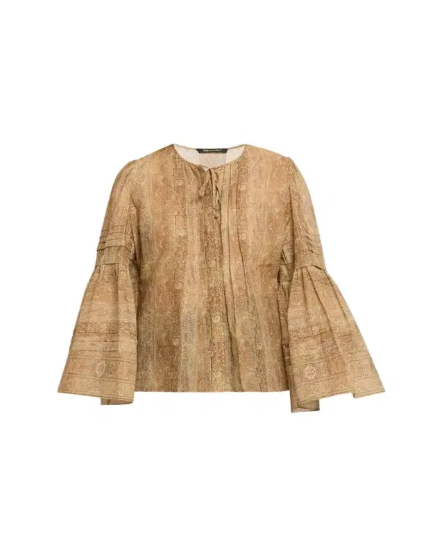 Kobi Halperin Joey Floral Flare-Sleeve Blouse
