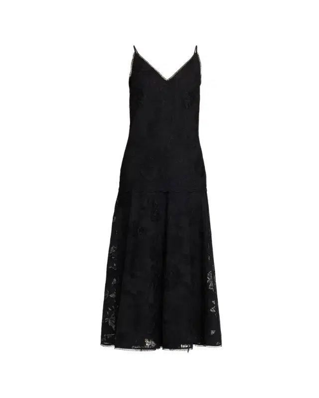 Kobi Halperin Robbie Embroidered Lace-Trim Maxi Dress