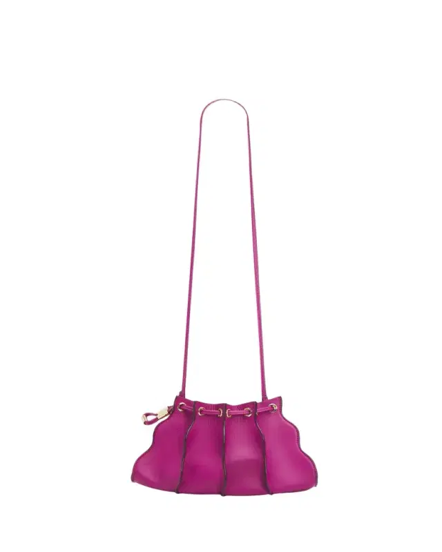 Ulla Johnson Adria Small Pleated Wave Leather Crossbody Bag
