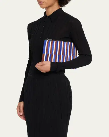 Proenza Schouler Striped Suede and Leather Pouch Bag | Thumbnail 2 Proenza Schouler Striped Suede and Leather Pouch Bag | Thumbnail 2