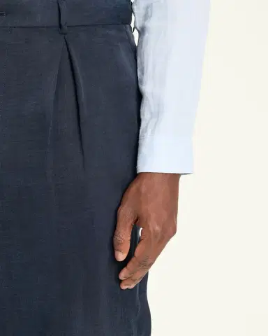 Giorgio Armani Men's Cotton and Lyocell Pleated Wide-Leg Trousers | Thumbnail 5 Giorgio Armani Men's Cotton and Lyocell Pleated Wide-Leg Trousers | Thumbnail 5