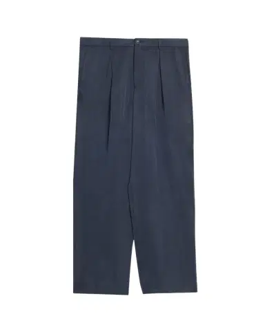 Giorgio Armani Men's Cotton and Lyocell Pleated Wide-Leg Trousers | Thumbnail 1 Giorgio Armani Men's Cotton and Lyocell Pleated Wide-Leg Trousers | Thumbnail 1