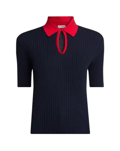 Jil Sander Short-Sleeve Button-Keyhole Polo Shirt | Thumbnail 1
