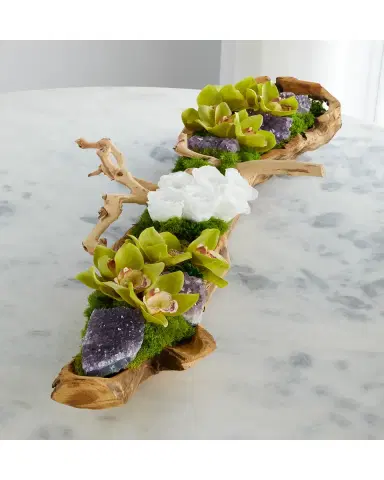 T & C Floral Company Log Filled with Preserved Stone Roses | Thumbnail 2