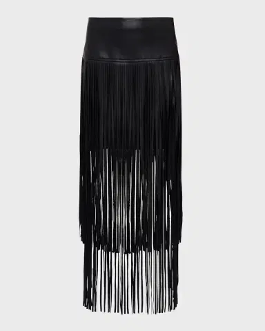 L'AGENCE Karolina Faux Leather Fringe Skirt | Thumbnail 2 L'AGENCE Karolina Faux Leather Fringe Skirt | Thumbnail 2