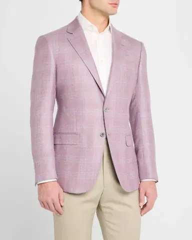 Emporio Armani Men's Textured Plaid Sport Coat | Thumbnail 4 Emporio Armani Men's Textured Plaid Sport Coat | Thumbnail 4