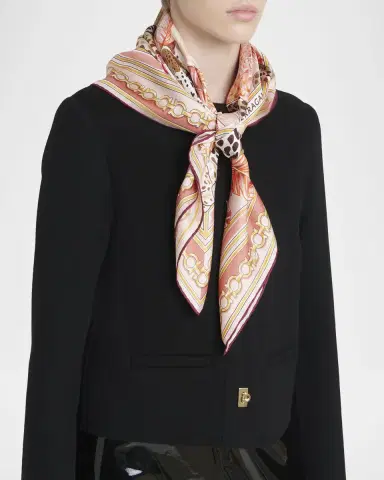 Ferragamo Poised Leopards Print Silk Scarf | Thumbnail 2 Ferragamo Poised Leopards Print Silk Scarf | Thumbnail 2