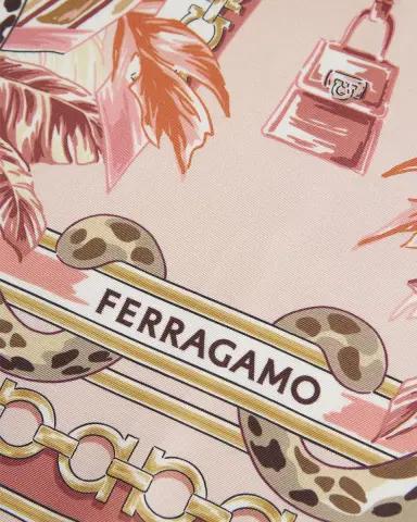 Ferragamo Poised Leopards Print Silk Scarf | Thumbnail 3 Ferragamo Poised Leopards Print Silk Scarf | Thumbnail 3