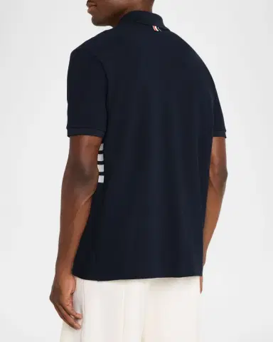 Thom Browne Men's Pique 4-Bar Polo Shirt | Thumbnail 2 Thom Browne Men's Pique 4-Bar Polo Shirt | Thumbnail 2