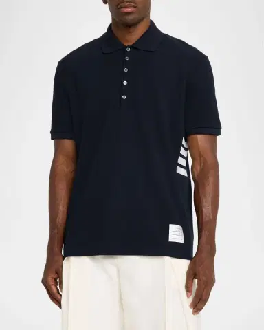 Thom Browne Men's Pique 4-Bar Polo Shirt | Thumbnail 3 Thom Browne Men's Pique 4-Bar Polo Shirt | Thumbnail 3