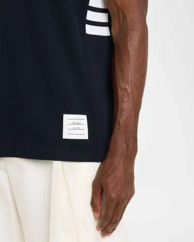 Thom Browne Men's Pique 4-Bar Polo Shirt | Thumbnail 4 Thom Browne Men's Pique 4-Bar Polo Shirt | Thumbnail 4
