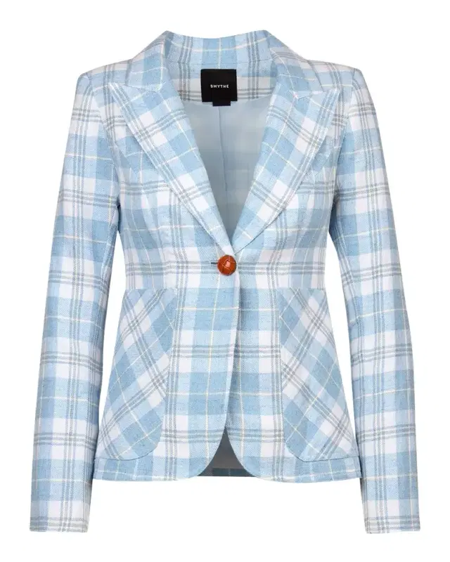 Smythe Plaid Single-Breasted Blazer