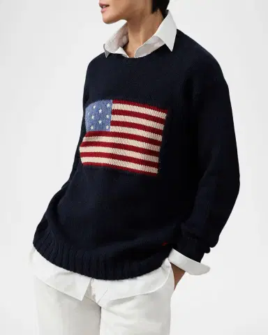 Ralph Lauren Collection Flag Cashmere Crewneck Sweater | Thumbnail 3