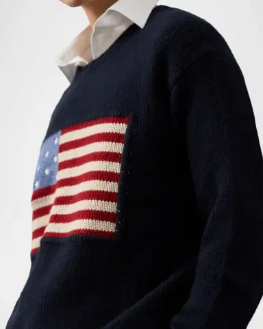 Ralph Lauren Collection Flag Cashmere Crewneck Sweater | Thumbnail 4