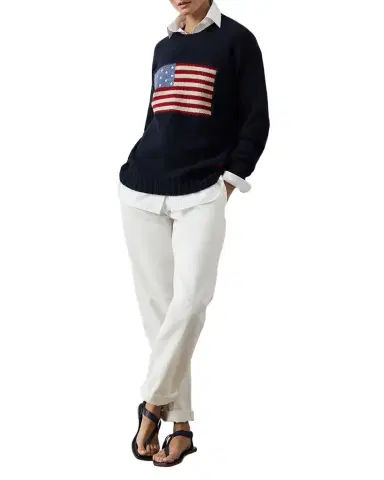 Ralph Lauren Collection Flag Cashmere Crewneck Sweater | Thumbnail 1
