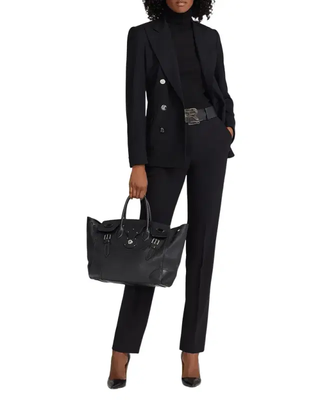 Lux Wool Crepe Slim-Leg Pants