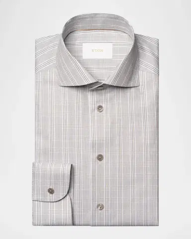 Eton Men's Elevated Cotton Linen Contemporary-Fit Dress Shirt | Thumbnail 2