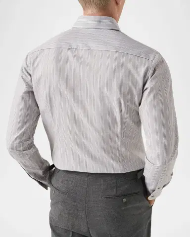 Eton Men's Elevated Cotton Linen Contemporary-Fit Dress Shirt | Thumbnail 3