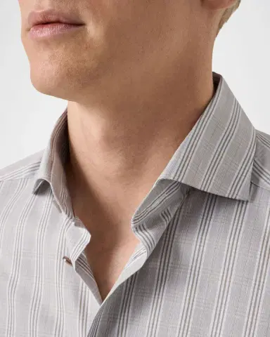 Eton Men's Elevated Cotton Linen Contemporary-Fit Dress Shirt | Thumbnail 5